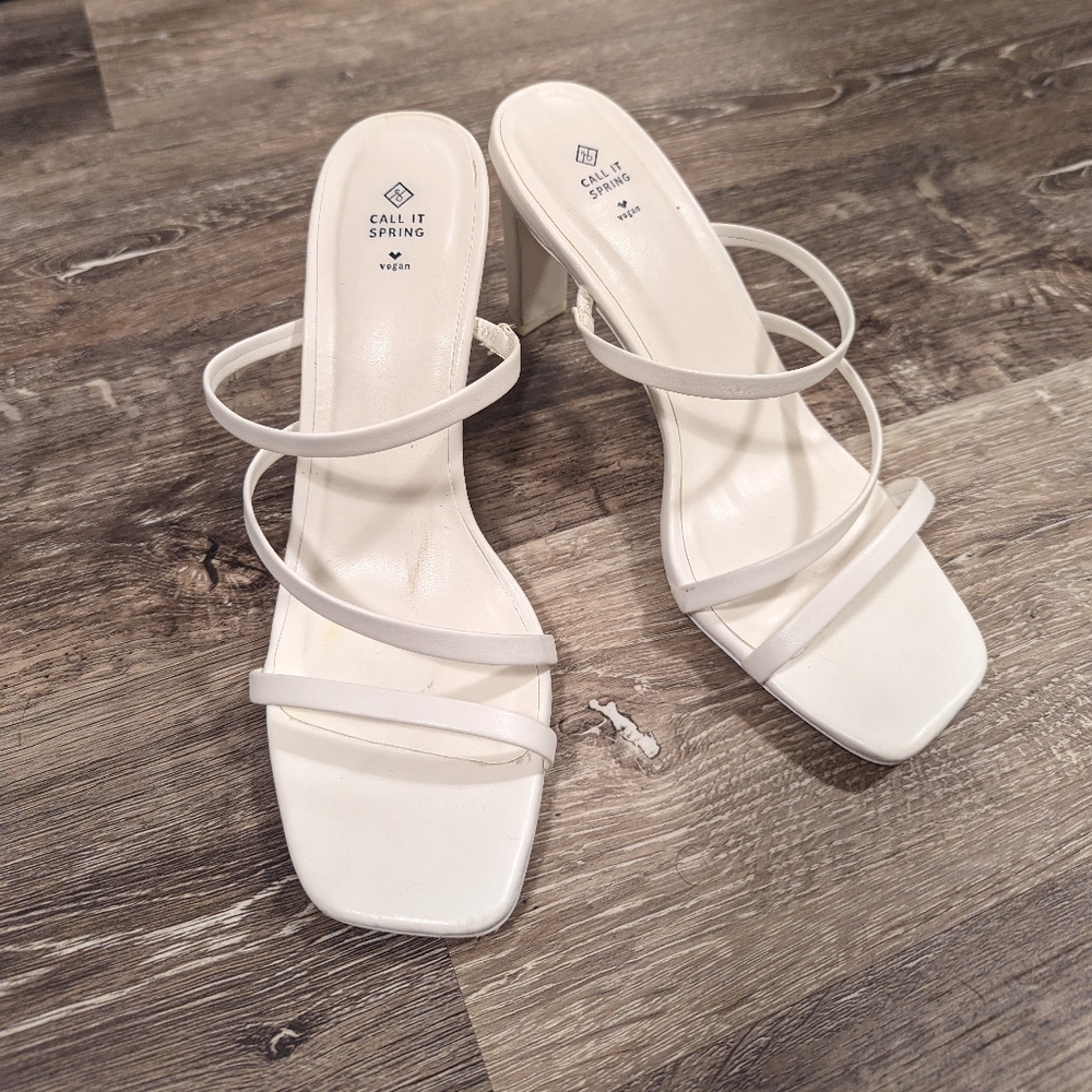 White strappy sandals